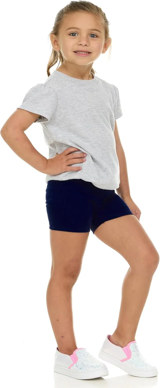 Cudlie 5-Pack Girls' Baby & Toddler Shorts – Comfortable Cotton Blend, Easy Fit, Adorable & Essential Wardrobe