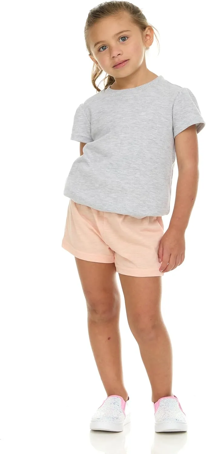 Cudlie 5-Pack Girls' Baby & Toddler Shorts – Comfortable Cotton Blend, Easy Fit, Adorable & Essential Wardrobe