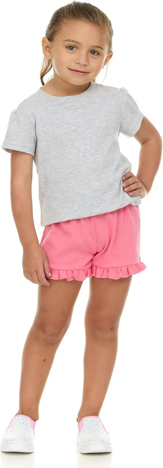 Cudlie 5-Pack Girls' Baby & Toddler Shorts – Comfortable Cotton Blend, Easy Fit, Adorable & Essential Wardrobe