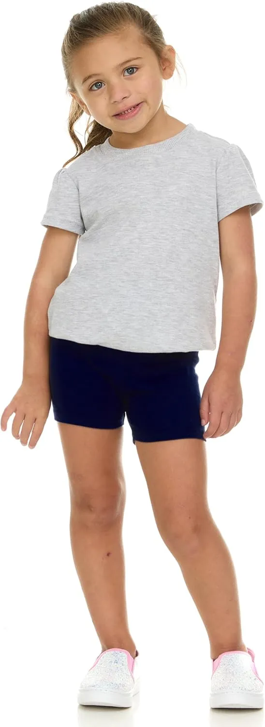 Cudlie 5-Pack Girls' Baby & Toddler Shorts – Comfortable Cotton Blend, Easy Fit, Adorable & Essential Wardrobe