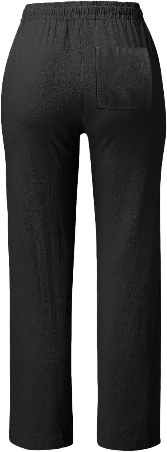 Culottes for Women Dressy Loose Fit Lounge Pants Strethcy Soft Athletic Harem Pants Travel Linen Pants