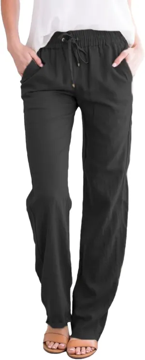 Culottes for Women Dressy Loose Fit Lounge Pants Strethcy Soft Athletic Harem Pants Travel Linen Pants