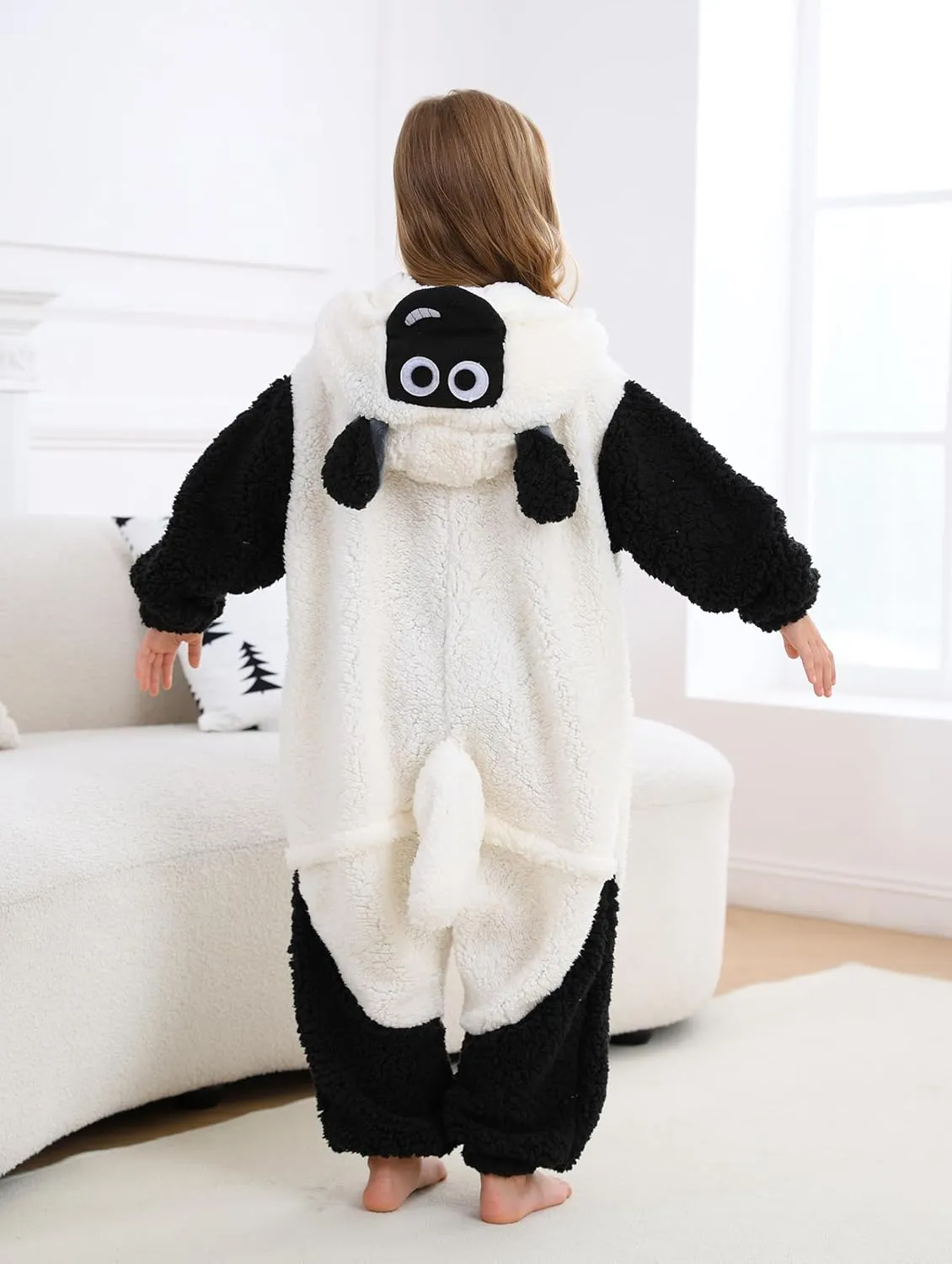 CuteOn Sheep Onesie Kids Animal Pajamas for Boys Girls Halloween Christmas Costume Cosplay Sleepwear 4-12Y