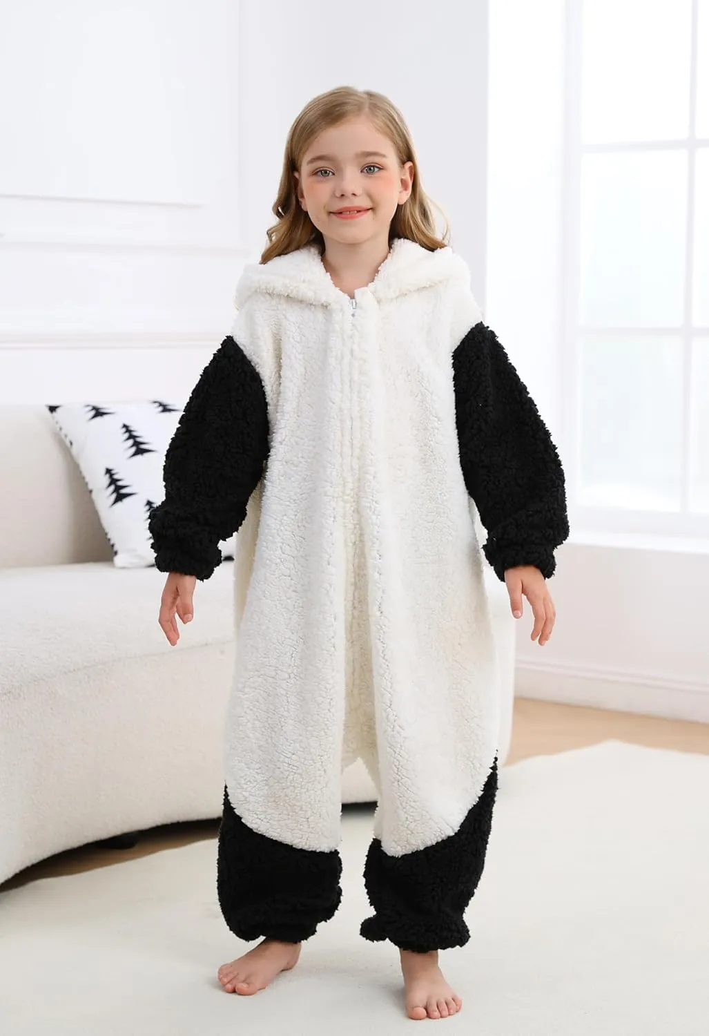 CuteOn Sheep Onesie Kids Animal Pajamas for Boys Girls Halloween Christmas Costume Cosplay Sleepwear 4-12Y
