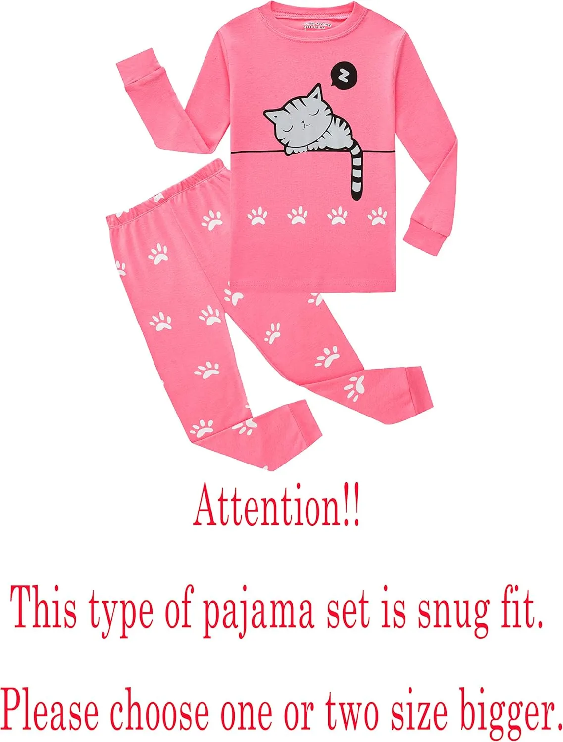 Family Feeling Kids & Toddler Girls Boys Pajamas 2 Piece Pjs Set 100% Cotton Sleepwear