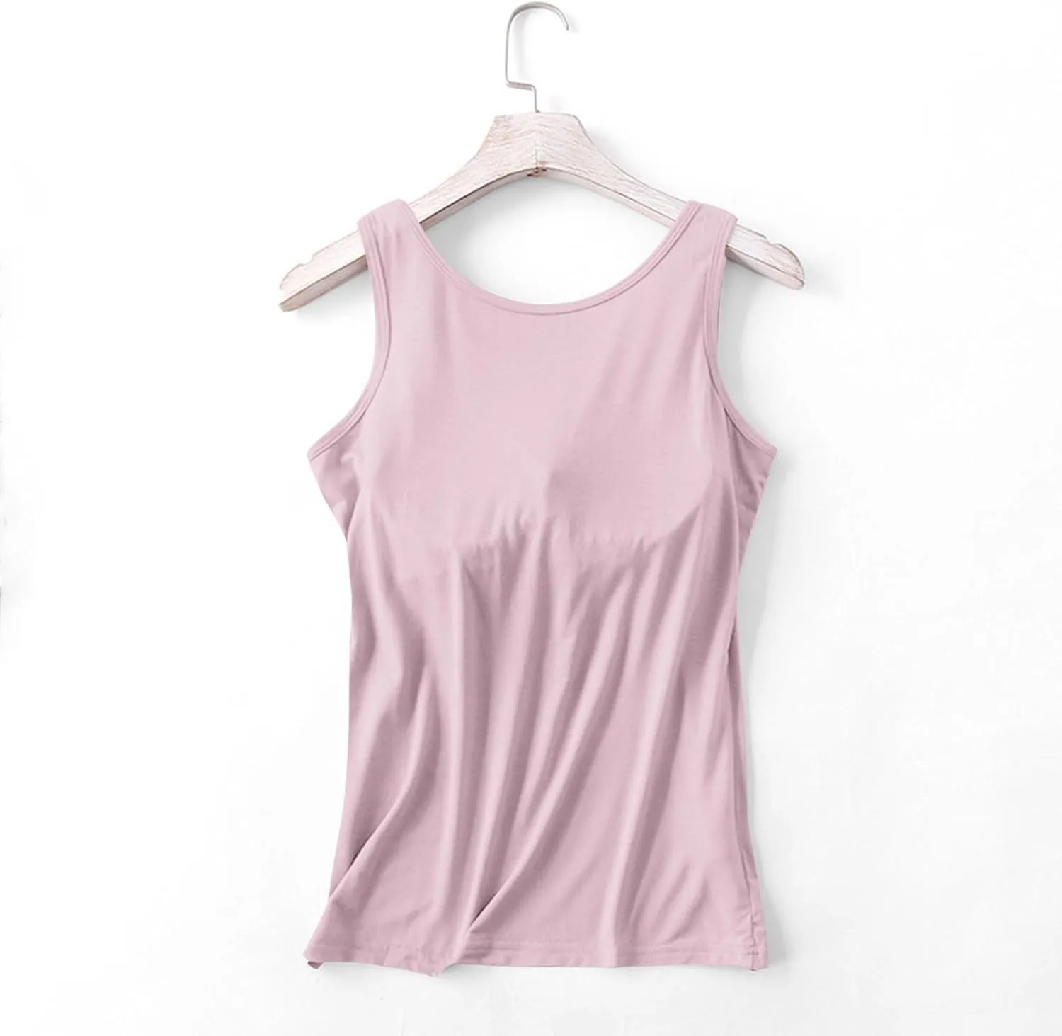 Fashion 2025 Built-in-Bra Tank Tops for Women Sleeveless Workout Yoga Undershirts Casual Comfy Basic Tees
