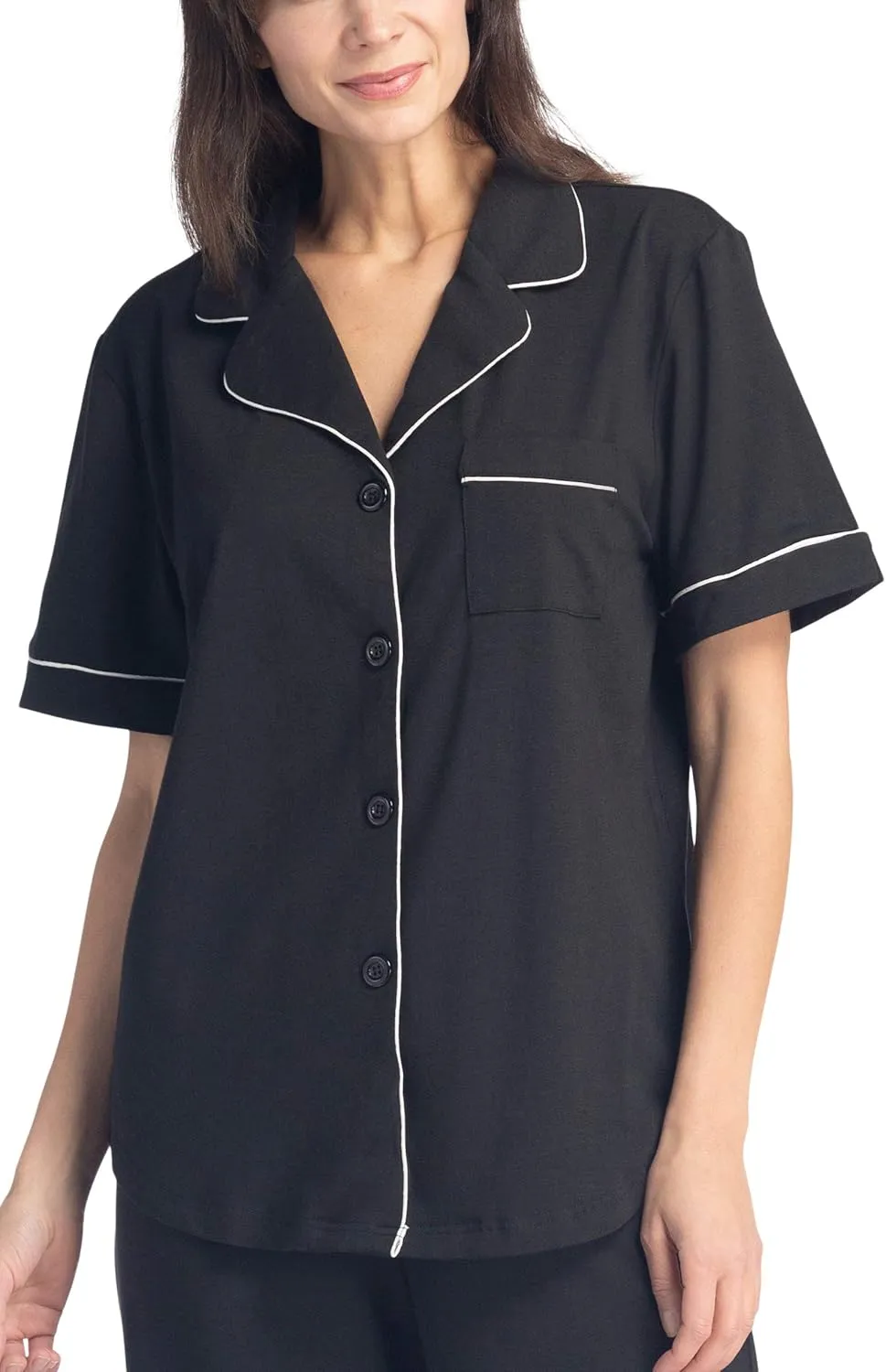 Fishers Finery Button Down Pajamas for Women Capri Pajama Sleepwear Set with Gift Box
