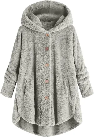 Fleece Coats for Women Sherpa Lined Wool Sweatshirts Winter Warm Fuzzy Pullover Thermal Underwear Loungewear
