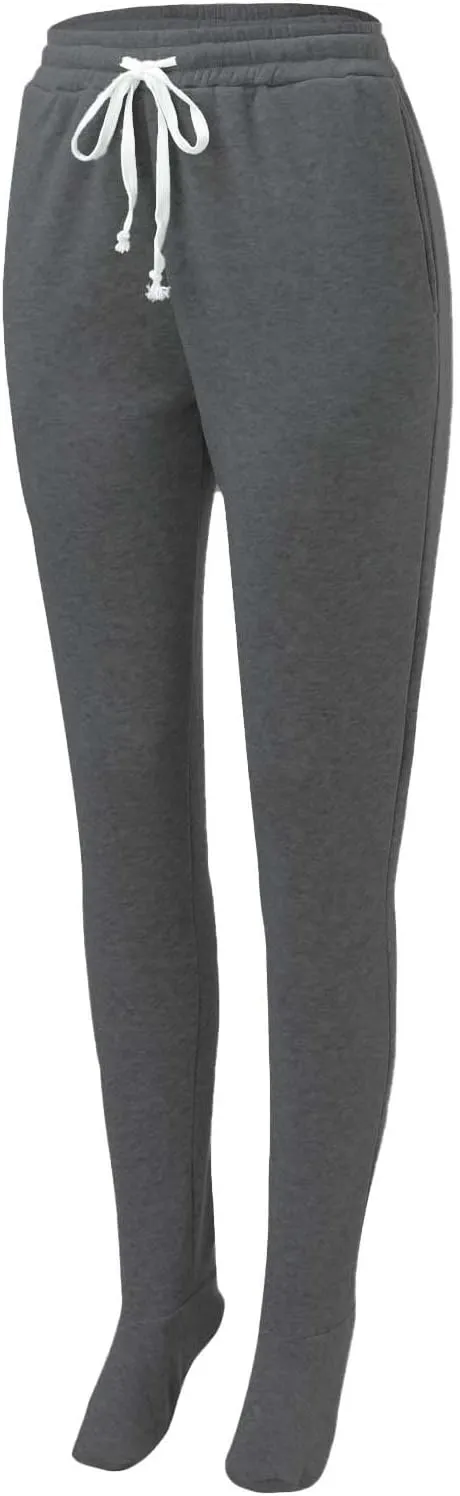 Fleece Lined Pajamas Pants for Women Soft Thermal Elastic Waist Joggers Sweatpant Baggy Loungewear Trousers with Feet