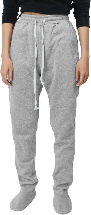 Fleece Lined Pajamas Pants for Women Soft Thermal Elastic Waist Joggers Sweatpant Baggy Loungewear Trousers with Feet