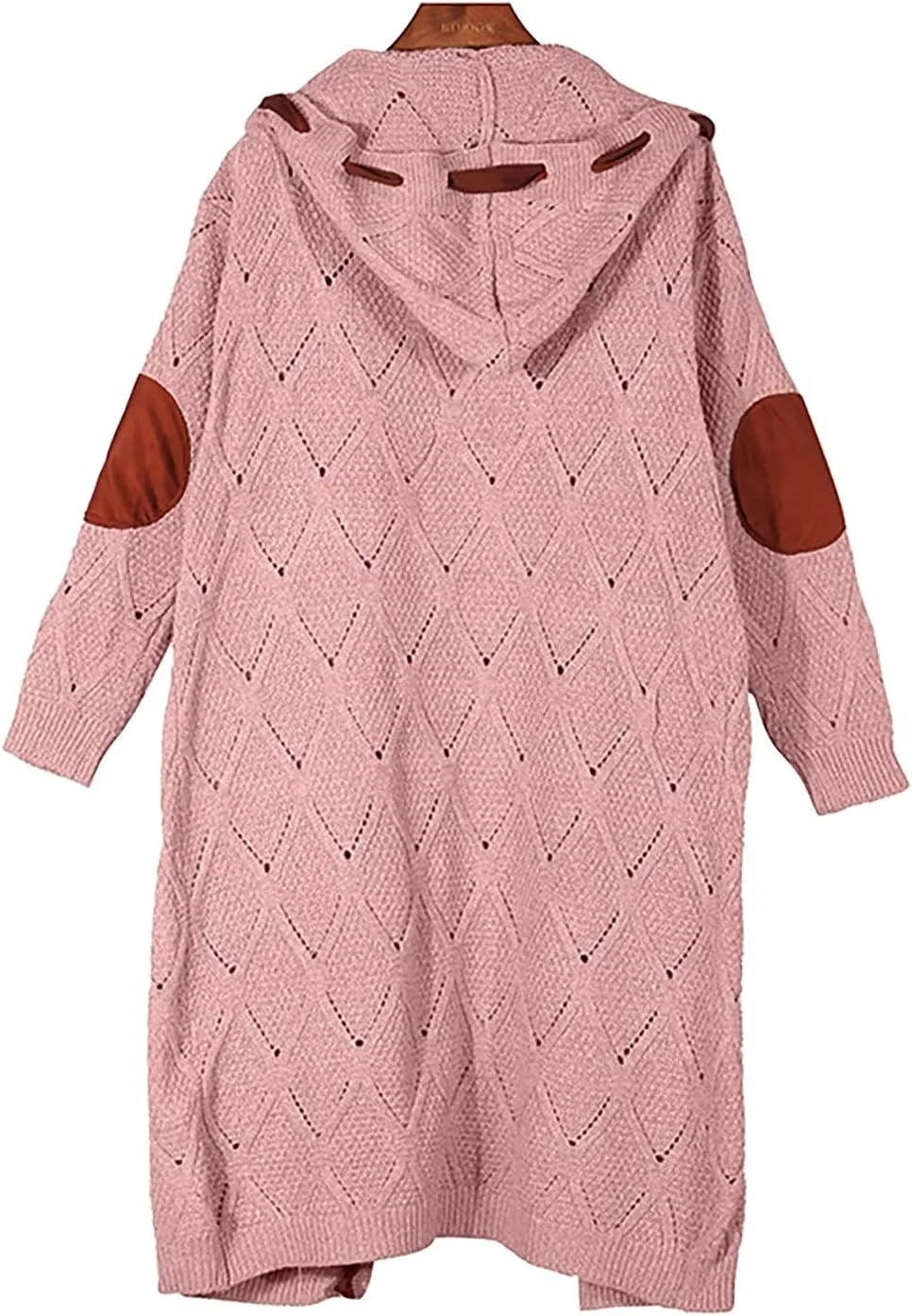FMCHICO Long Sleeve Cable Knit Long Cardigan for Women Fall Winter Open Front Sweaters
