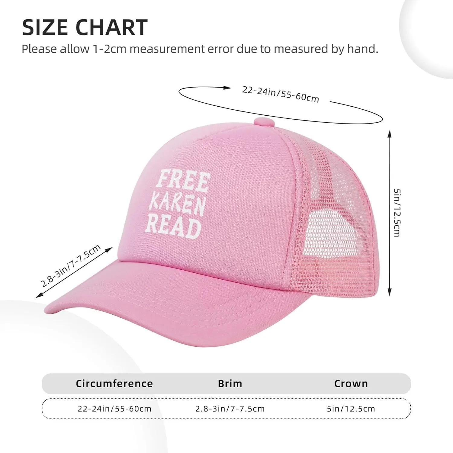 Free Karen Read Hat Sport Mesh Baseball Cap Funny Trucker Hats for Men Women