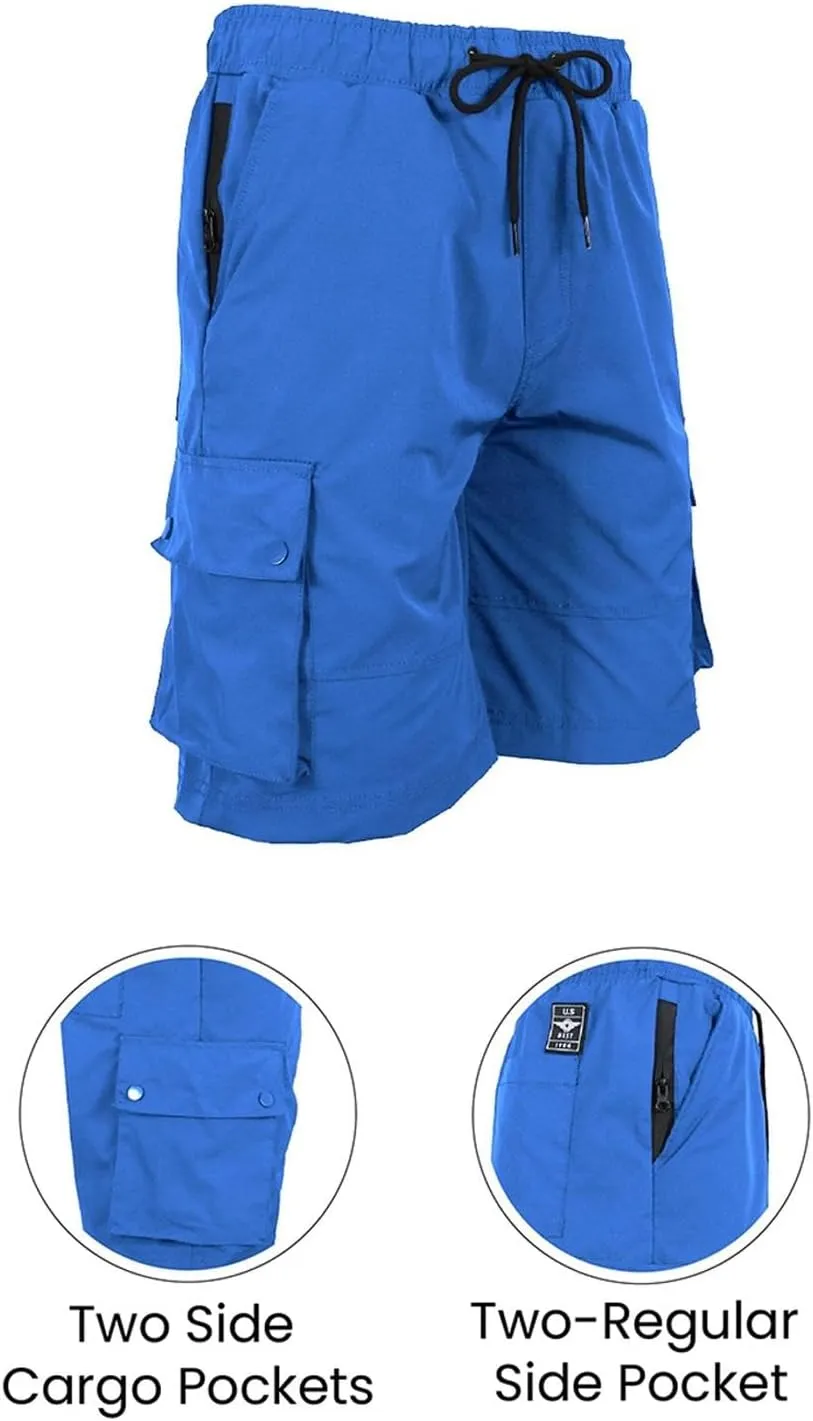 Galaxy by Harvic Men's Moisture Wicking Performance Quick Dry Cargo Shorts