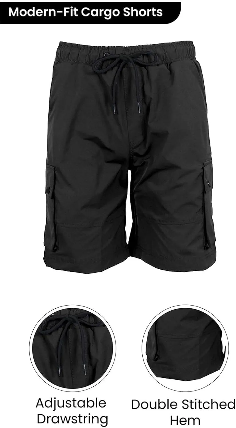Galaxy by Harvic Men's Moisture Wicking Performance Quick Dry Cargo Shorts