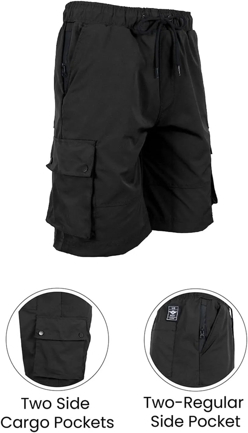 Galaxy by Harvic Men's Moisture Wicking Performance Quick Dry Cargo Shorts