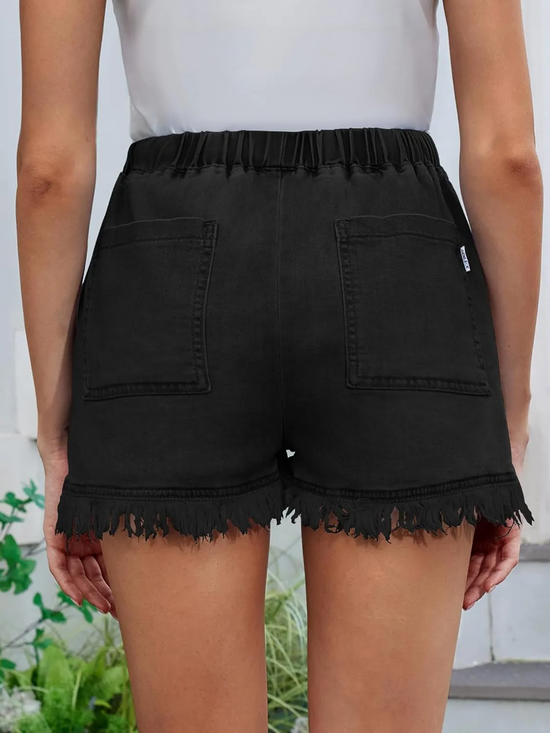 Genleck Jean Shorts for Womens 2025 Denim High Waisted Stretchy Lightweight Cute Jeans Y2K Comfy Casual Drawstring