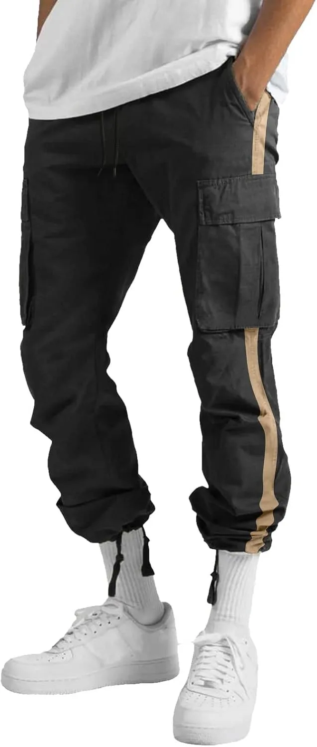 GIERIDUC Men's Fleece Cargo Sweatpants Mens Faux Leather Skinny Jeans Moisture Wicking Dress Pants Mens Cropped Chino Pants