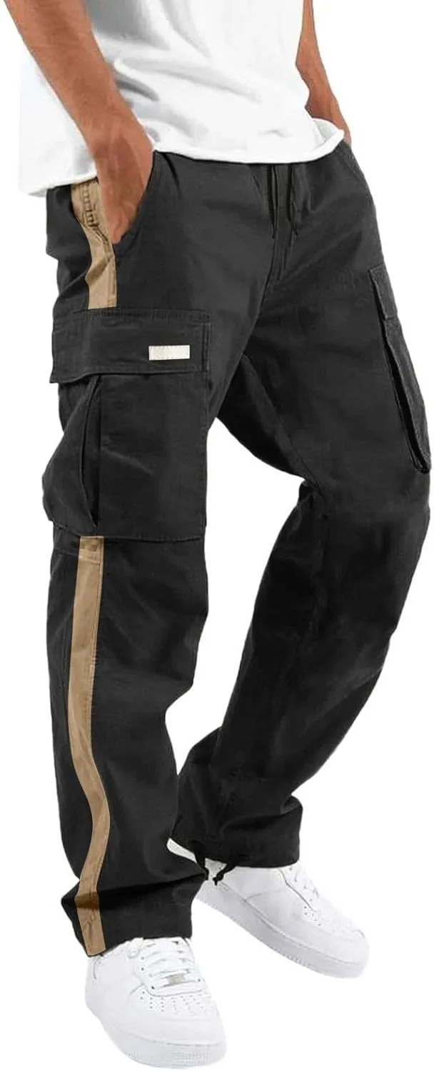 GIERIDUC Men's Fleece Cargo Sweatpants Mens Faux Leather Skinny Jeans Moisture Wicking Dress Pants Mens Cropped Chino Pants