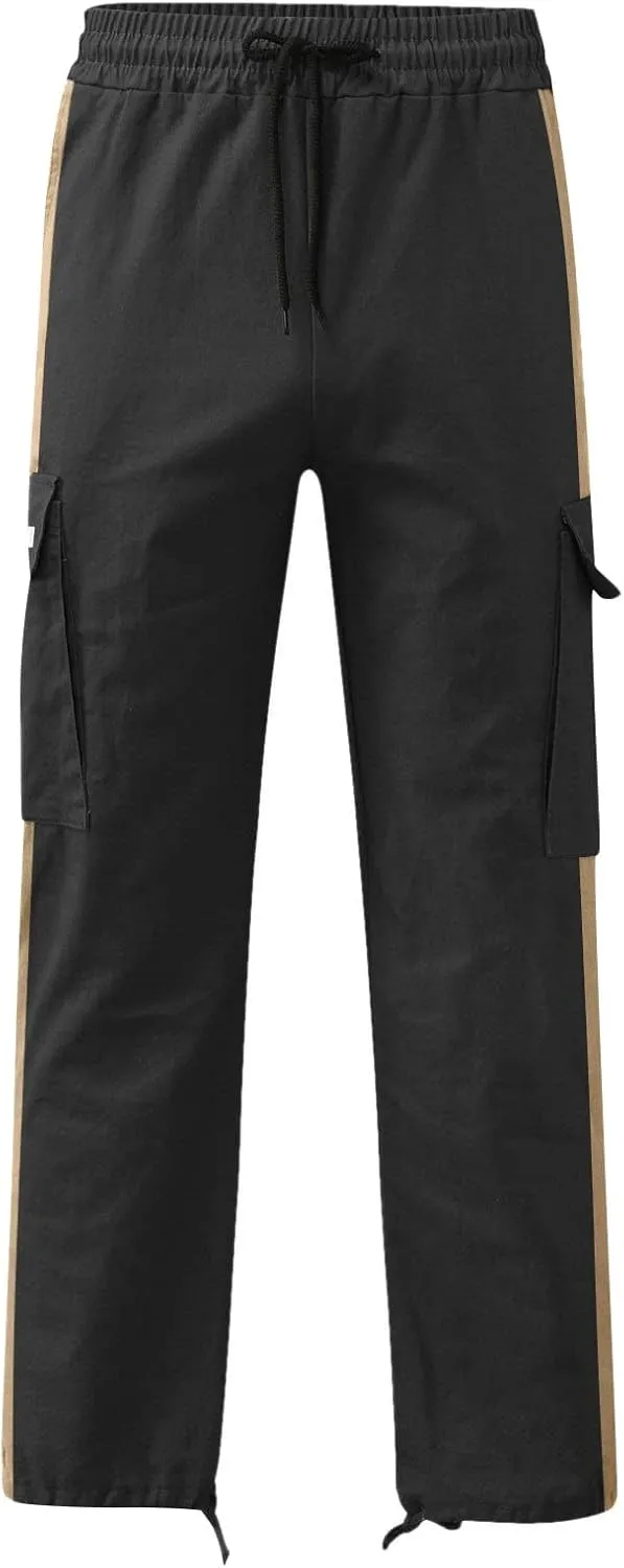 GIERIDUC Men's Fleece Cargo Sweatpants Mens Faux Leather Skinny Jeans Moisture Wicking Dress Pants Mens Cropped Chino Pants