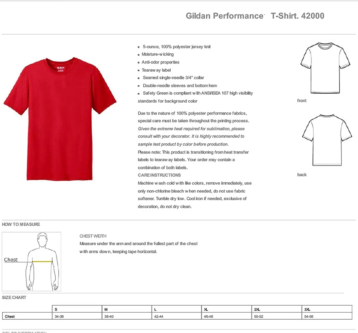 Gildan Men's 100% Polyester Moisture Wicking Performance T-Shirt