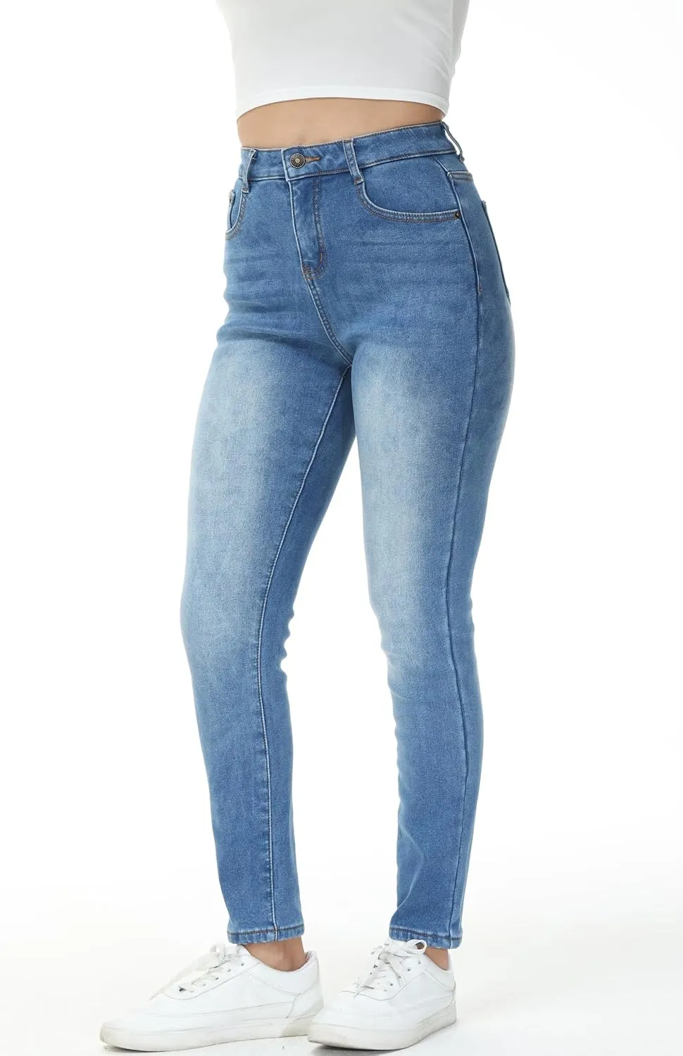 GUNLIRE Women's Fleeced Lined Jeans Winter Skinny Fit High Waisted Thicken Stretch Thermal Warm Pants