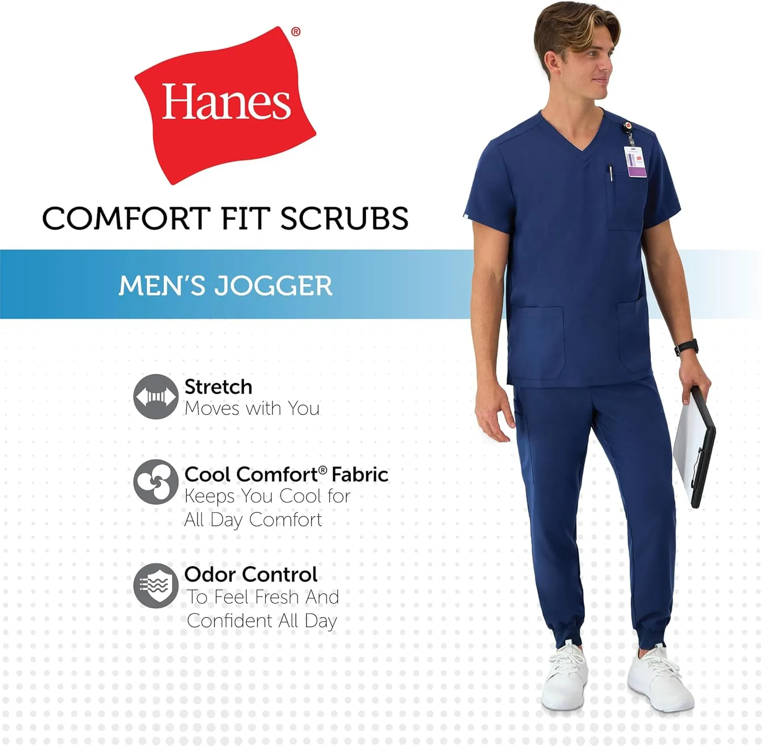 Hanes Healthcare, Scrub Joggers for Men, Moisture-Wicking & Odor Control, Multiple Pockets