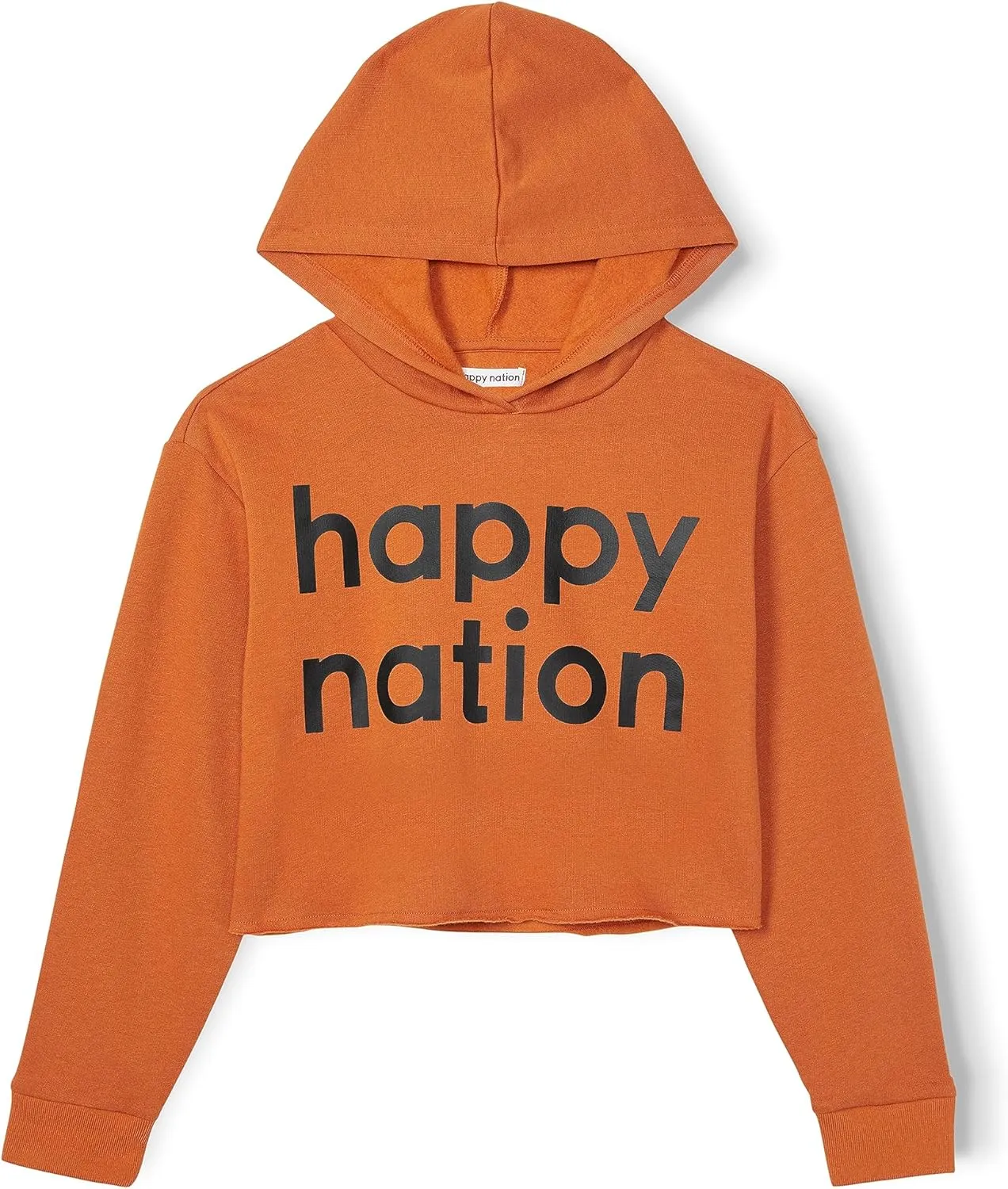 Happy Nation Girls Fleece Crop Hoodie Sweatshirt