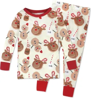 HonestBaby Holiday 2-Piece Pajamas Sleepwear Pjs 100% Organic Cotton for Baby, Toddler, Kids