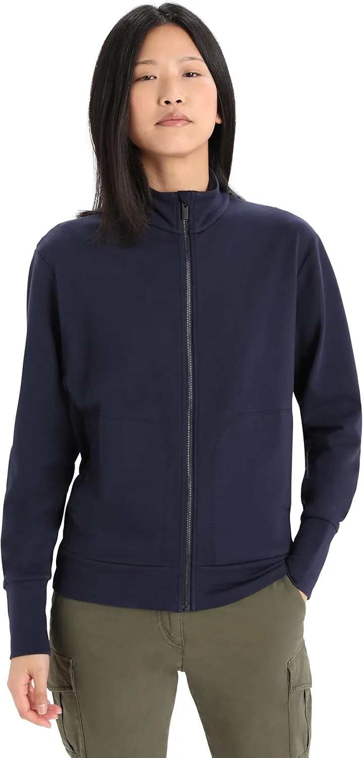 Icebreaker Merino Women's Central Long Sleeve Full-Zip Casual Wool Lounge Sweatshirt