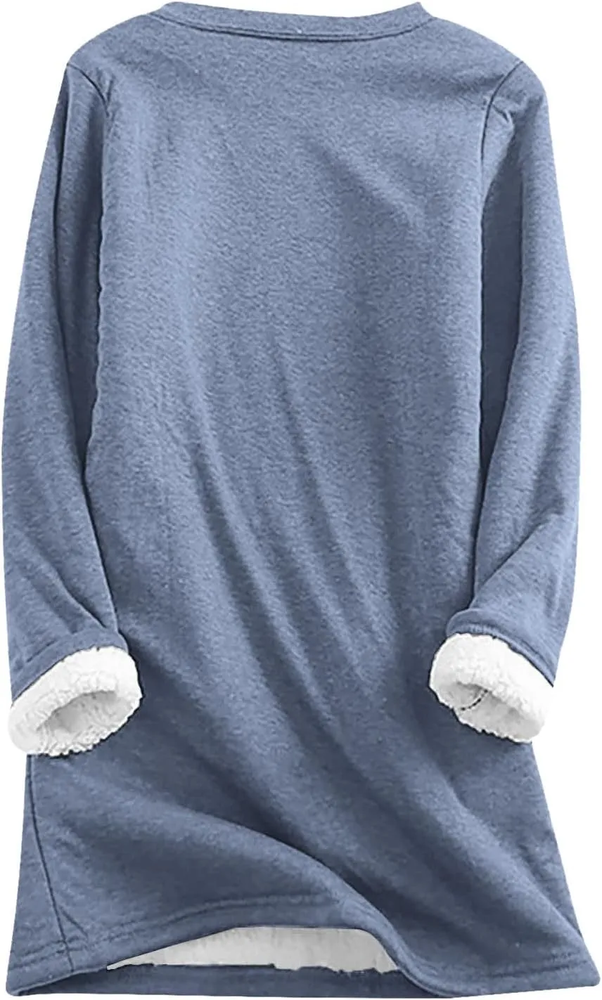 I'm So Freaking Cold Fleece Sweatshirt for Women Thermal Warm Loungewear Tops Crewneck Long Sleeve Pullover Shirt