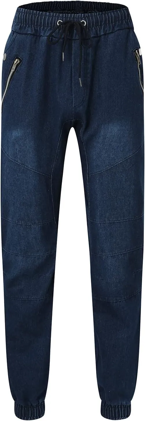 Jeans for Men Straight Fit Classic Comfort Flex Retro Jeans Pants Zipper Pockets Lightweight Denim Trousers