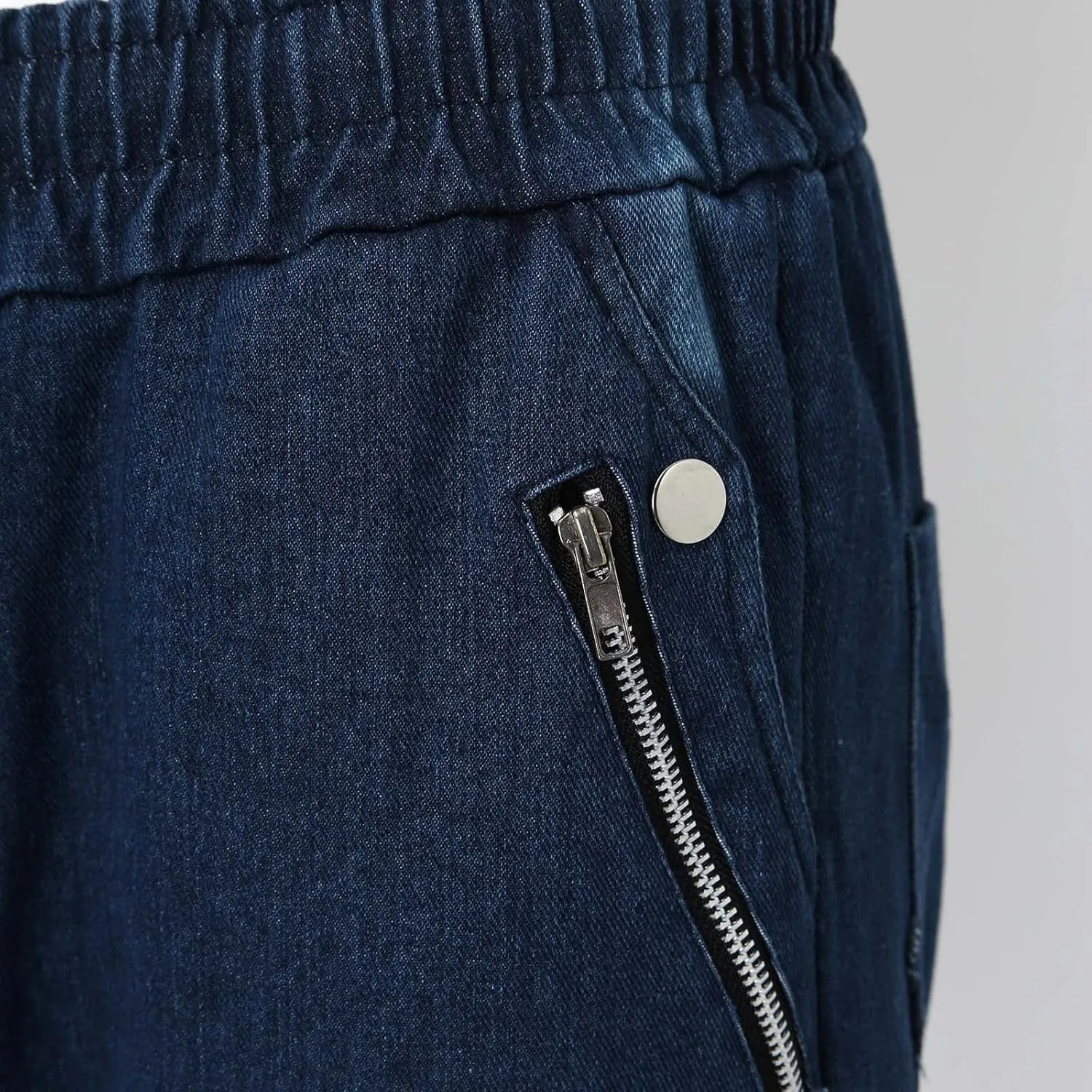 Jeans for Men Straight Fit Classic Comfort Flex Retro Jeans Pants Zipper Pockets Lightweight Denim Trousers