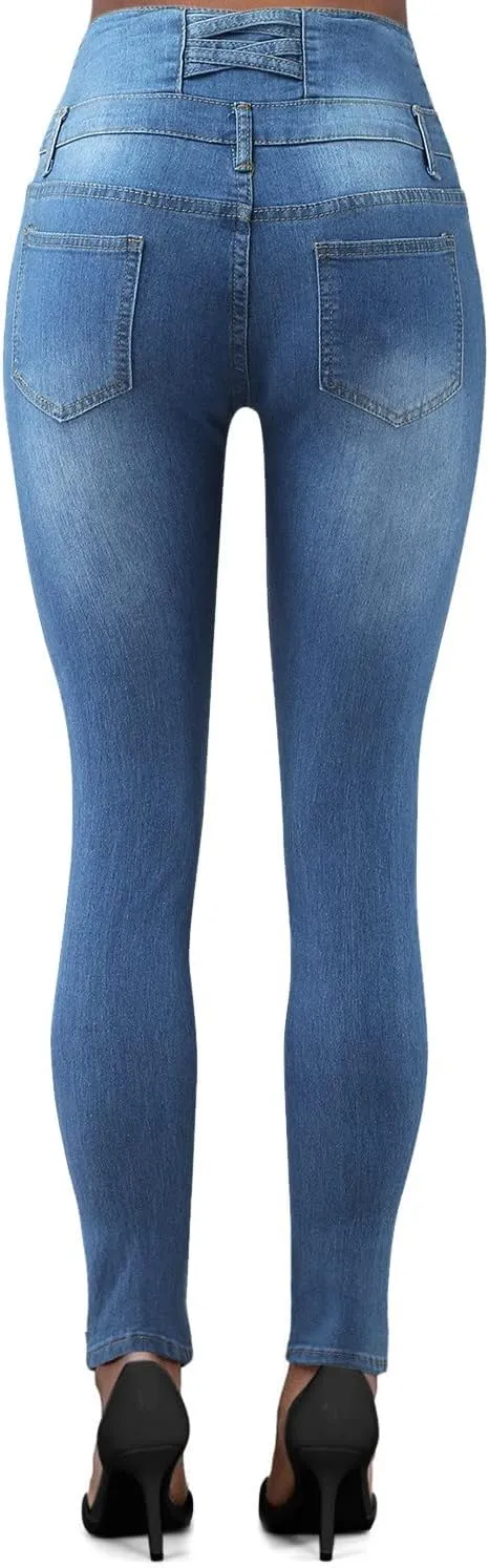 Jeans Sexy Zppered High-Waisted Temperament Slim-fit Four-Button Women's Stretch Black Flare Jeans for Women