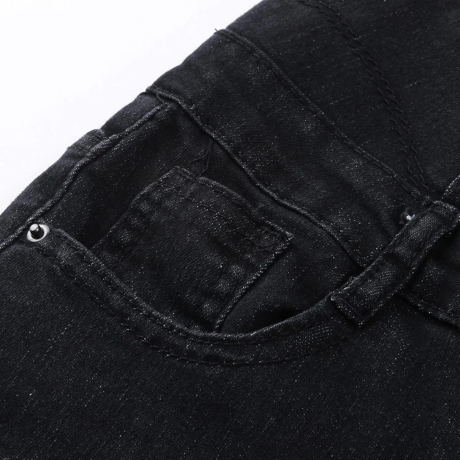 Jeans Sexy Zppered High-Waisted Temperament Slim-fit Four-Button Women's Stretch Black Flare Jeans for Women