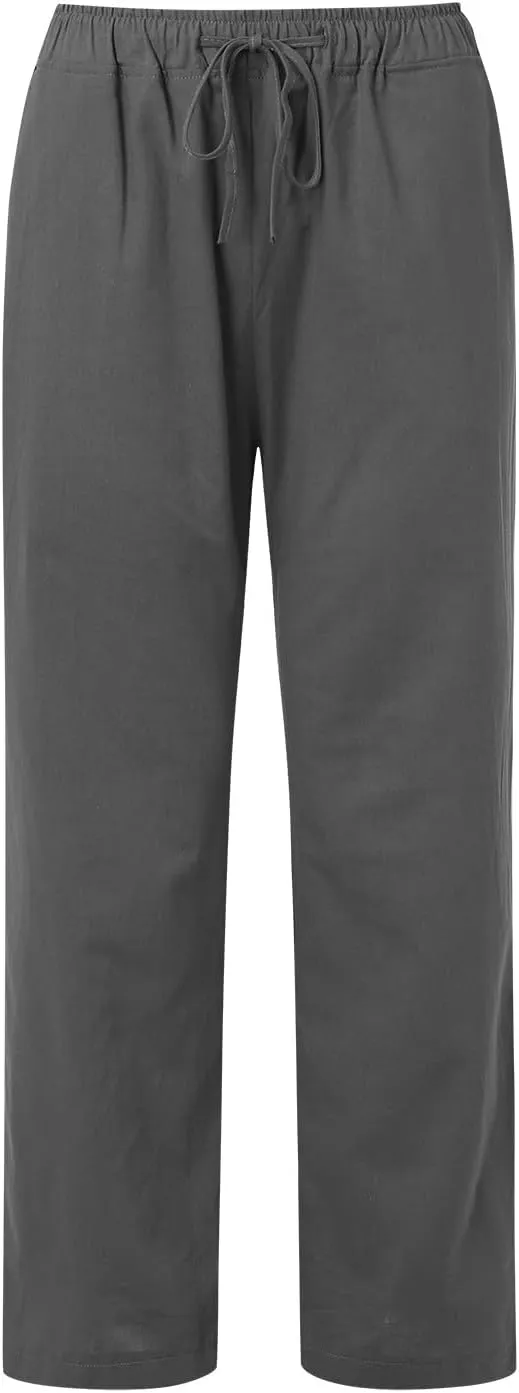 JiXiang Trousers for Women Trendy High Waisted Wide Leg Loose Drawstring Elastic Comfort Straight Long Pants with Pockets