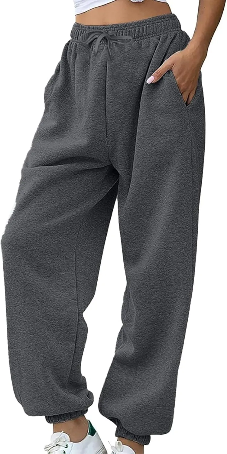 Joggers for Women,2024 High Waist Fleece Lined Baggy Sweatpants with Pockets,Athletic Pants Hiking Pants
