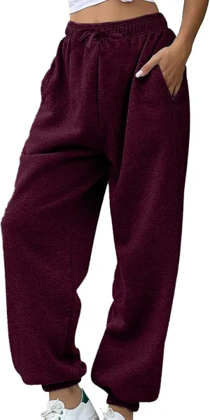 Joggers for Women,2024 High Waist Fleece Lined Baggy Sweatpants with Pockets,Athletic Pants Hiking Pants