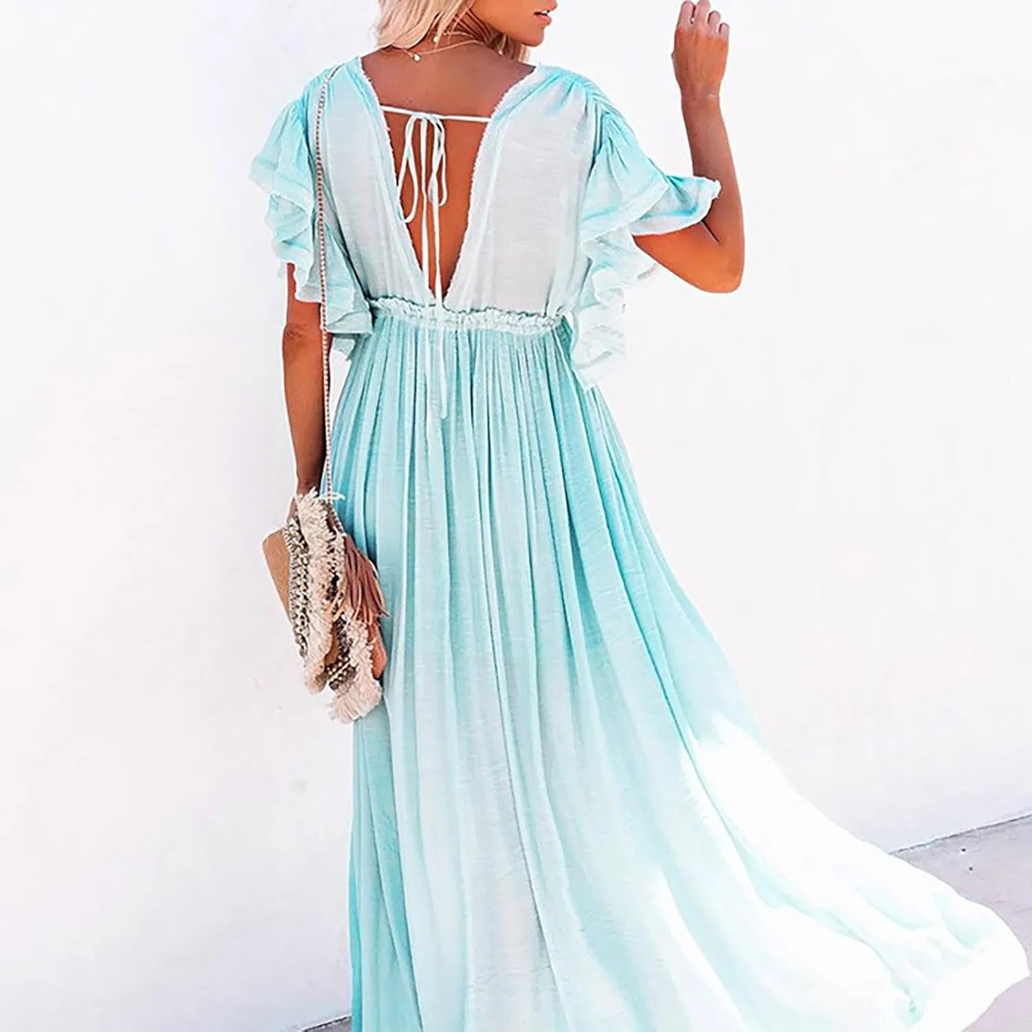 Kaftan Dresses for Women Plus Size Swimsuit Cover Up V Neck Caftan Beach Dress Loungewear