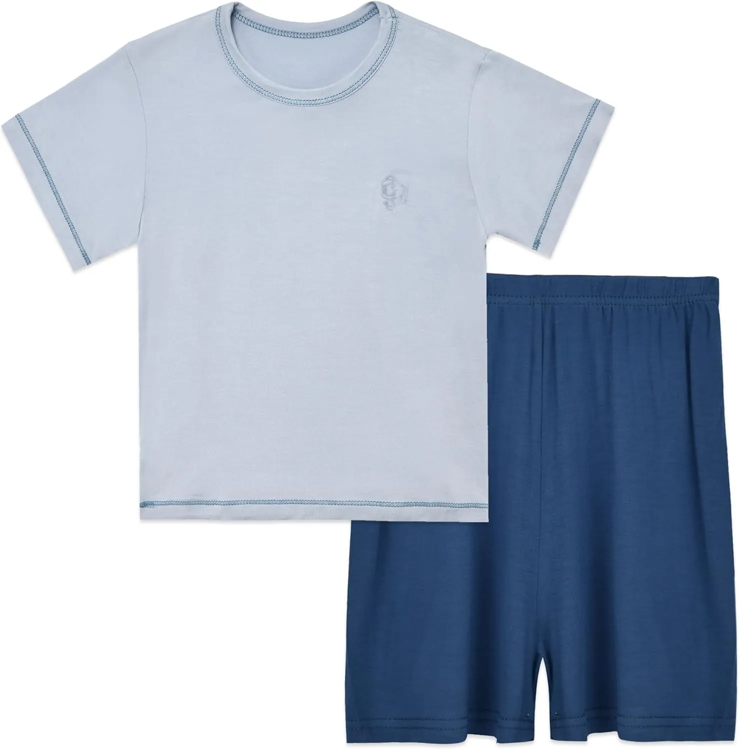 Kids Short Sleeve Pajama Set Viscose Boys Girls 2pcs Pj's Sleepwear Set for 2-14 Years