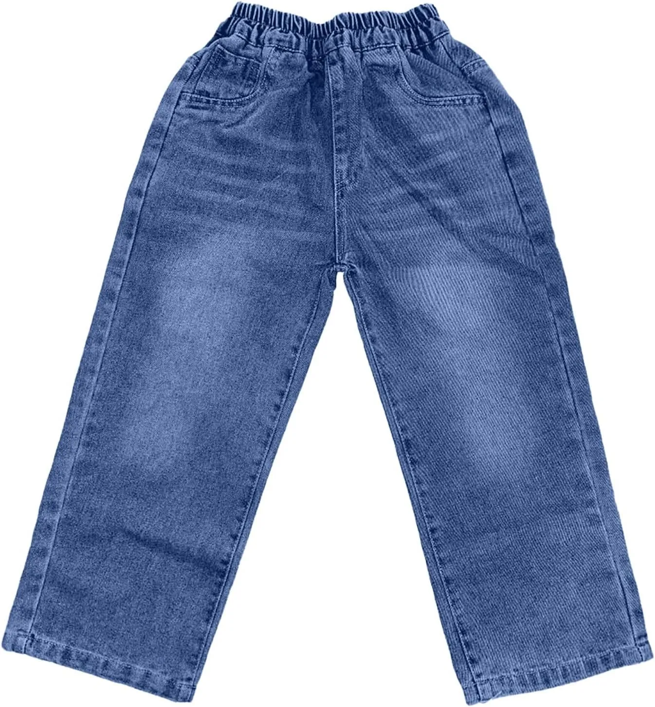 Kids Teen Boys Baggy Jeans Casual Straight Wide Leg Jeans Y2K Loose Elastic Waist Denim Pants Trousers with Pockets