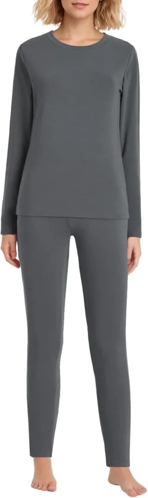 Latuza Women's Petite Thermal Underwear Set Fleece Lined Long Johns