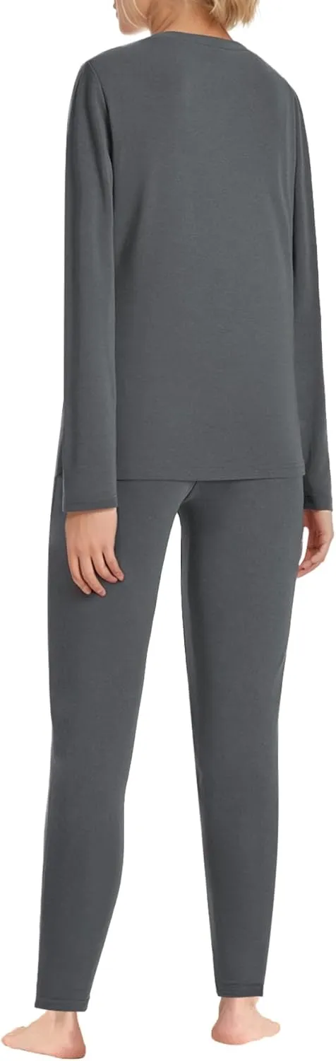 Latuza Women's Petite Thermal Underwear Set Fleece Lined Long Johns