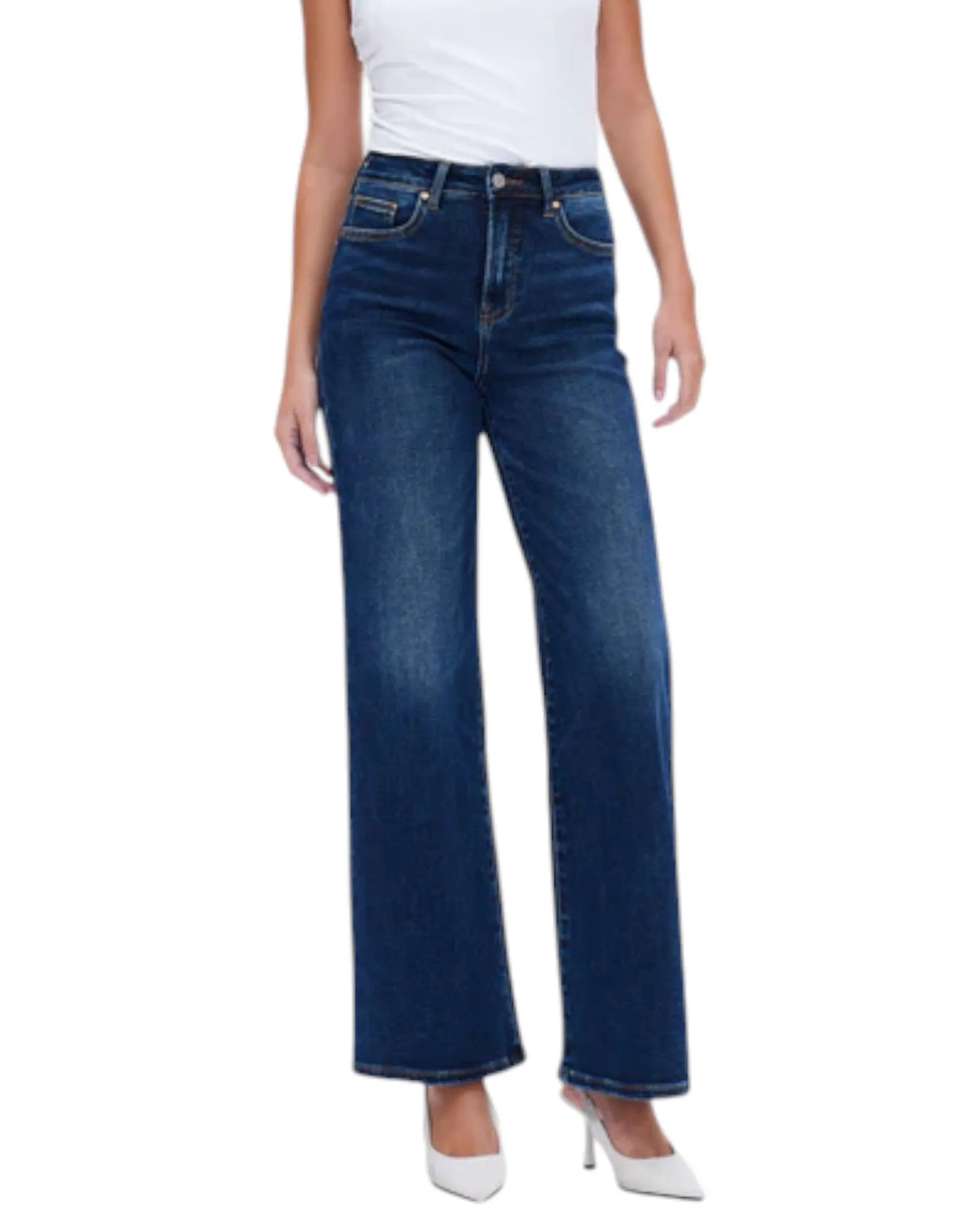 Linda High Rise Stretch Wide Leg Jean