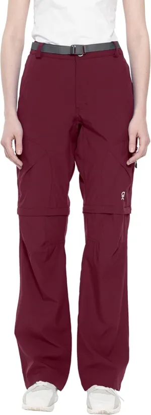Little Donkey Andy Women's Convertible Hiking Pants Quick Dry Zip Off Shorts Lightweight Fishing Travel Trousers Dark Red XL