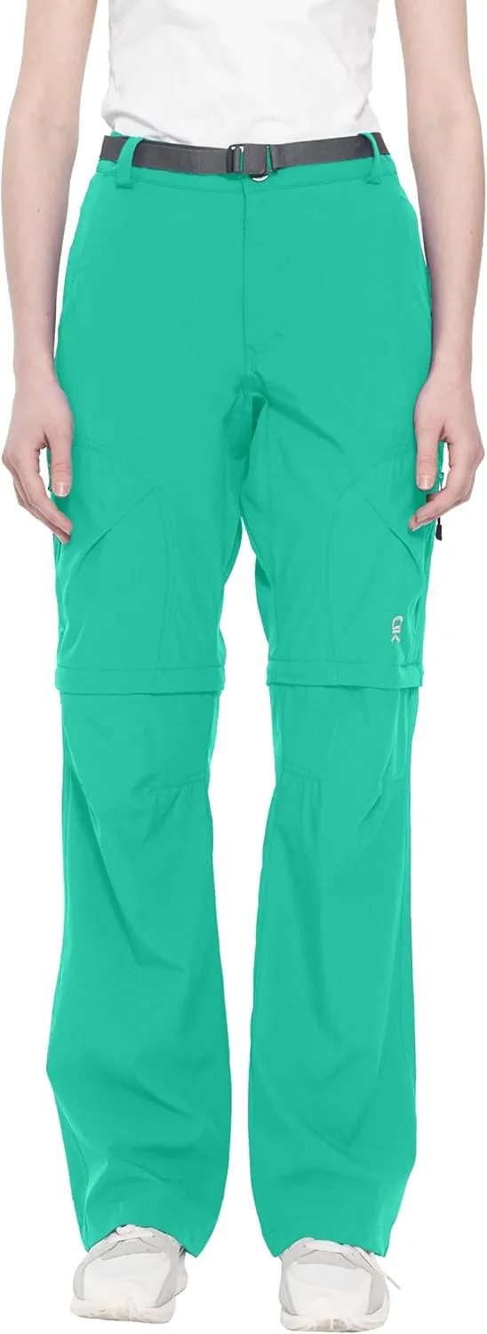 Little Donkey Andy Women's Convertible Hiking Pants Quick Dry Zip Off Shorts Lightweight Fishing Travel Trousers Green M