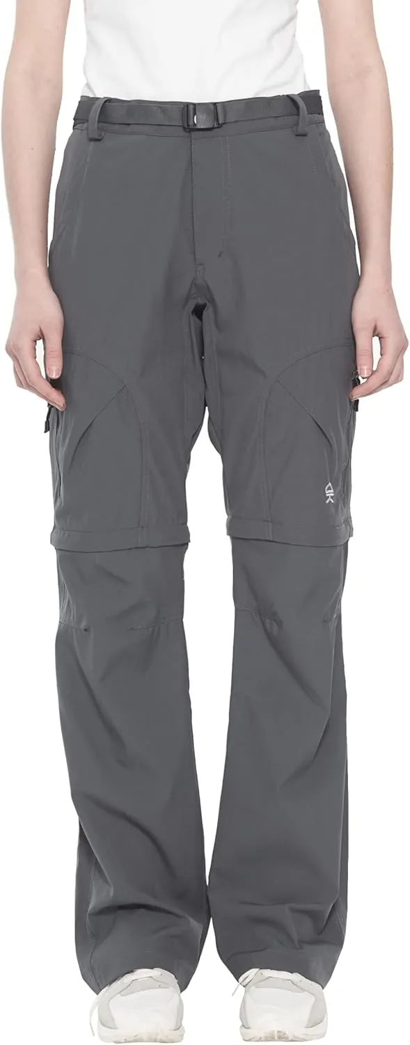Little Donkey Andy Women's Convertible Hiking Pants Quick Dry Zip Off Shorts Lightweight Fishing Travel Trousers Steel Gray Size L