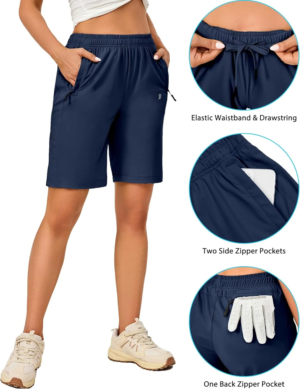 Little Donkey Andy Women's Stretch Hiking Shorts Quick Dry Lightweight Athletic Shorts for Running Golf