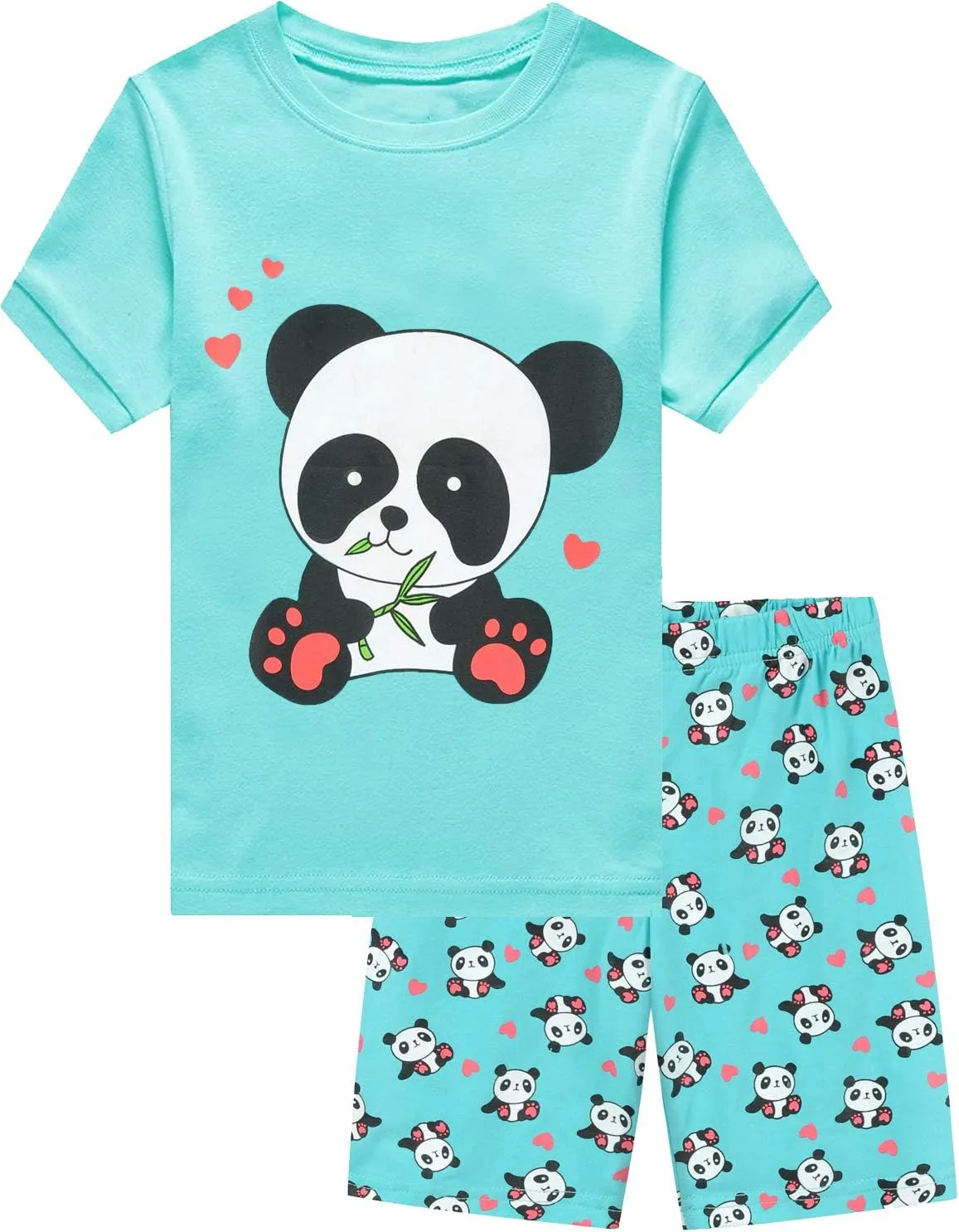 Little Girls Pajamas Short Sleeve 100% Cotton Toddler Pjs Mermaid Sleepwear Unicorn Pajama Summer Clothes Sets 1-7T