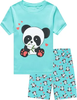 Little Girls Pajamas Short Sleeve 100% Cotton Toddler Pjs Mermaid Sleepwear Unicorn Pajama Summer Clothes Sets 1-7T