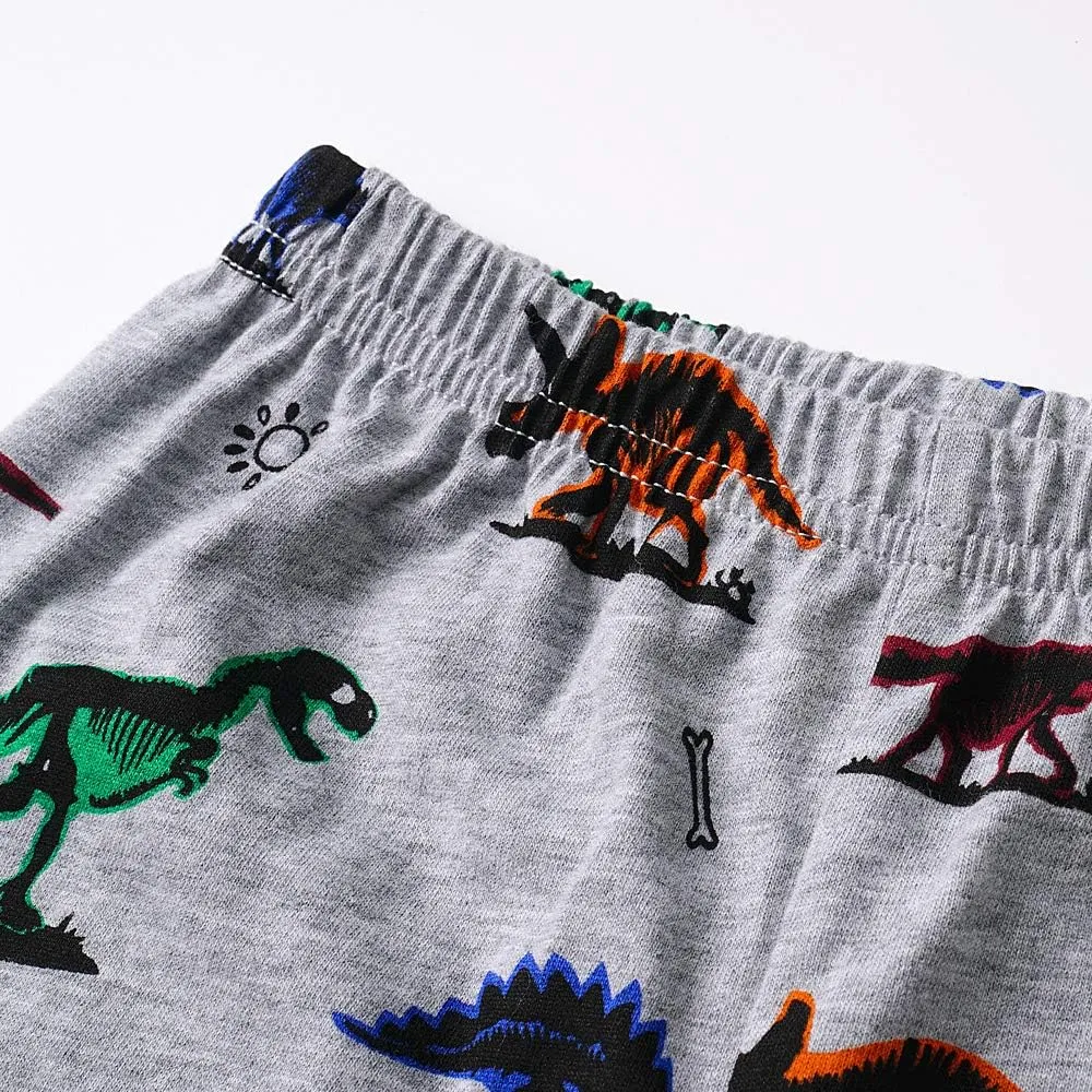 Little Hand Toddler Boys Pajamas Cotton Summer Pjs for Boy Jammies Dinosaur Train Sleepwear Short Sets